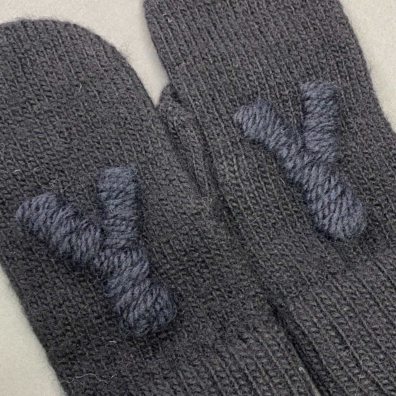 a20 Yohji Yamamoto ヨウジヤマモト Yロゴ ウールミトン 手袋 アームカバー ブラック WOOL 小物 日本製 冬