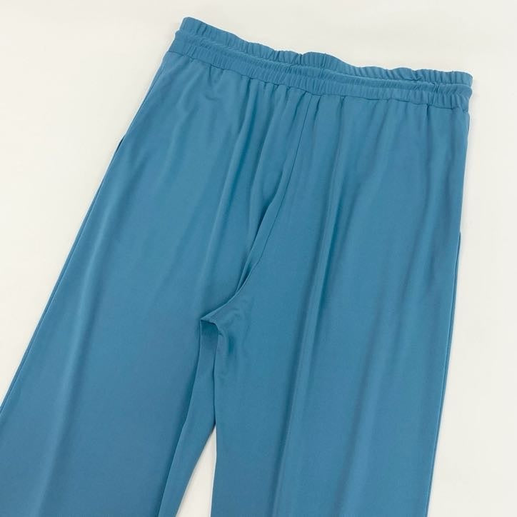 80g23 LEONARD レオナール ボトムス スラックスパンツ イタリア製 レーヨン混紡 春夏 レディース 女性用 0443502 40 ブルー