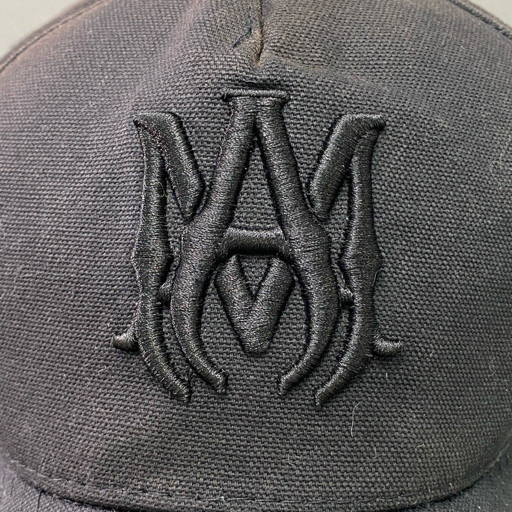 7d6 AMIRI アミリ M.A. Logo Embroidered Baseball Cap キャンバスハット ロゴキャップ SR1XMAH004SAMHDC FREE ブラック