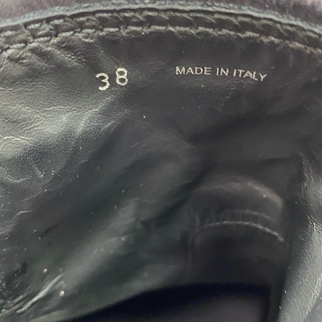 2c11 miu miu ミュウミュウ 24AW ヴィンテージ加工 レザーアンクルブーツ 38 ブラック レザー イタリア製 Y2K Japanese Label パンクロック