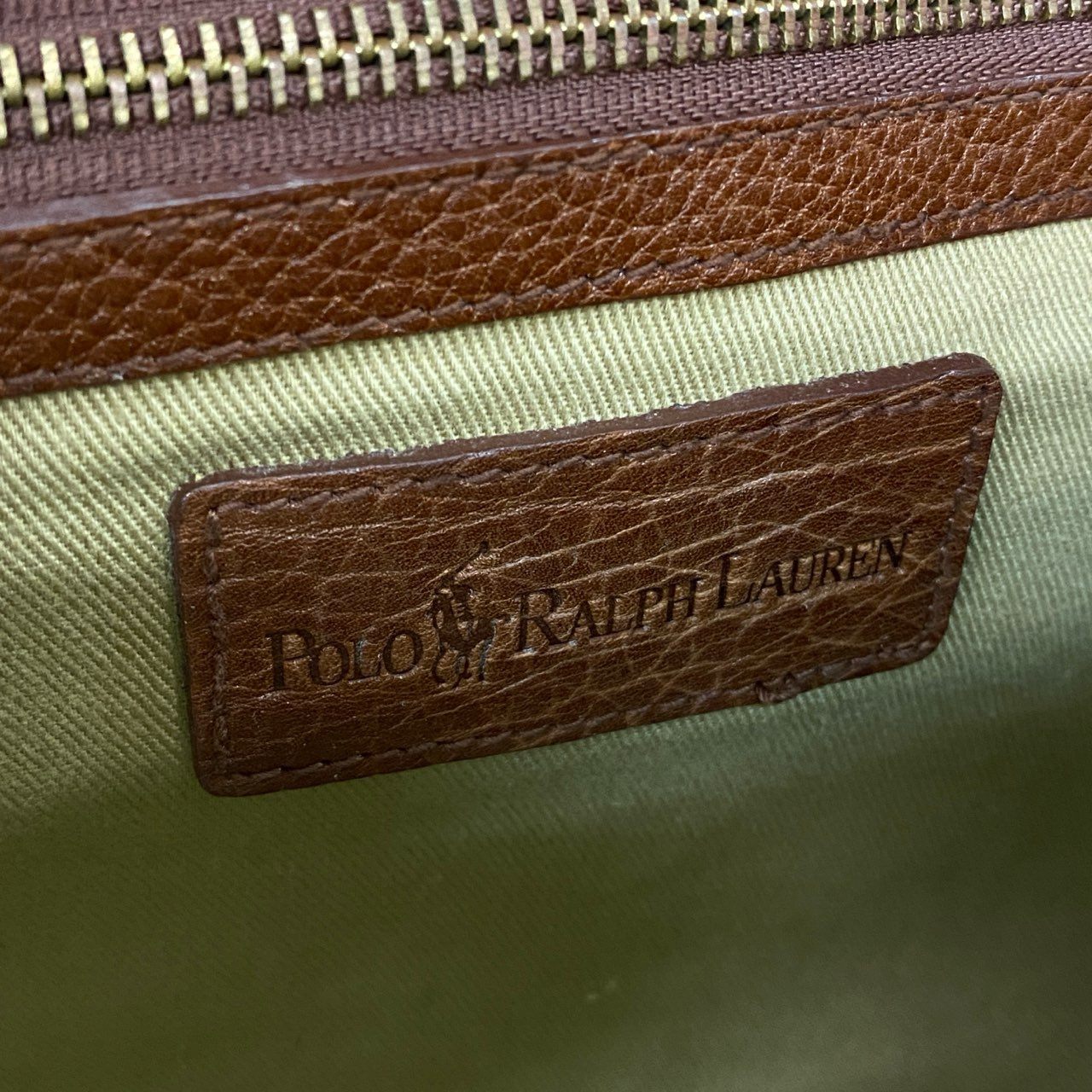 Db28 RALPH LAUREN ラルフローレン ショルダーバッグ レザーバッグ ワンポイント ロゴ型押し オールレザー ブラウン 本革