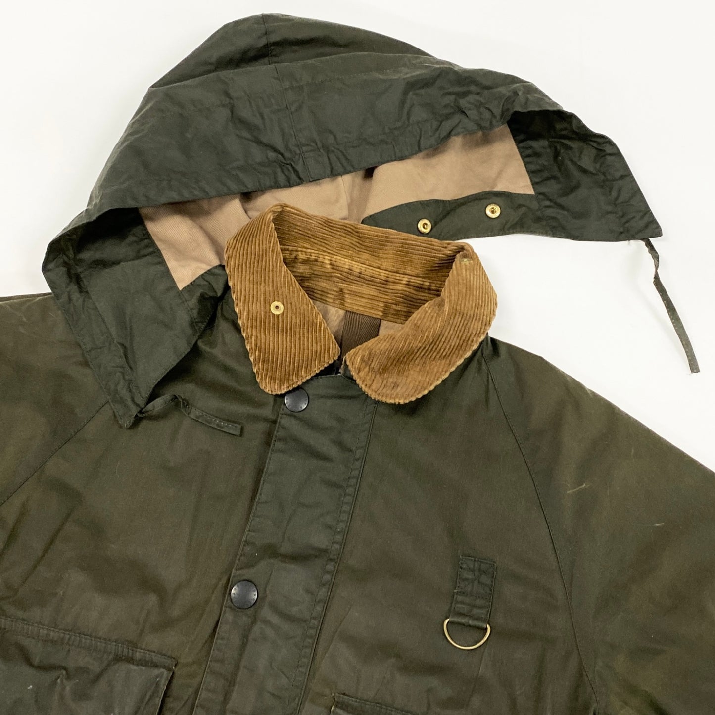 17h20 英国製 Barbour MARGARET HOWELL バブアー マーガレットハウエル オイルドジャケット アウター 取り外し可能フード LWX0847OL51 カーキ コットン レディースk02i