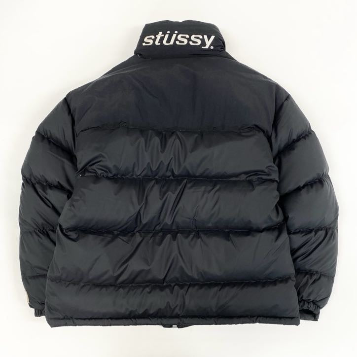 68g24 STUSSY SPORT ステューシー スポーツ 90s VINTAGE OLD STUSSY ダウンジャケット M ブラック ヴィンテージ_