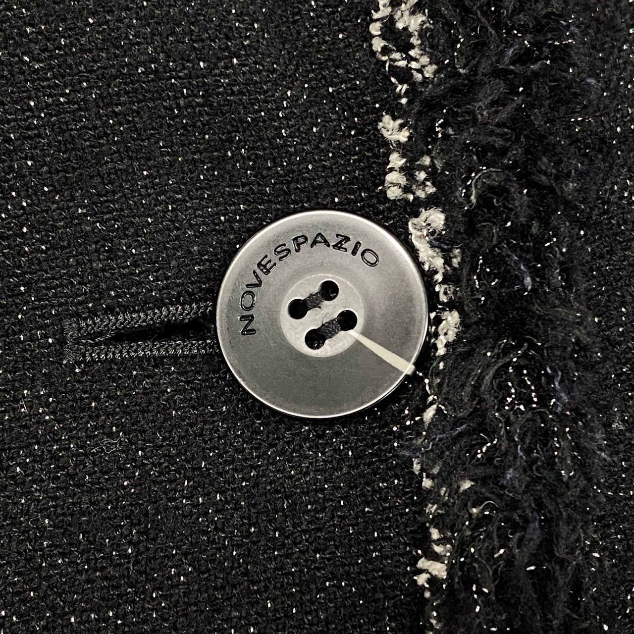 77j28 NOVESPAZIO ノーベスパジオ ツイードセットアップ ジャケット タイトスカート ラメ 033-250920 38サイズ ブラック レディースu02t