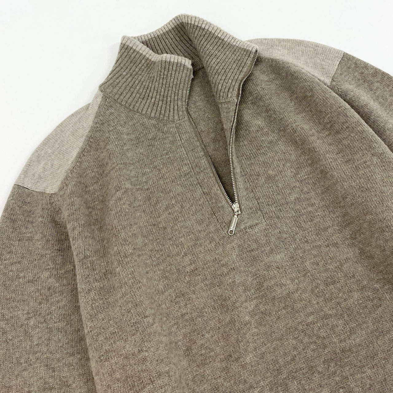 2f6 Ermenegildo Zegna エルメネジルド ゼニア ハーフジップ ニット セーター ドライバーズニット トップス 52 L ブラウン系 ウール