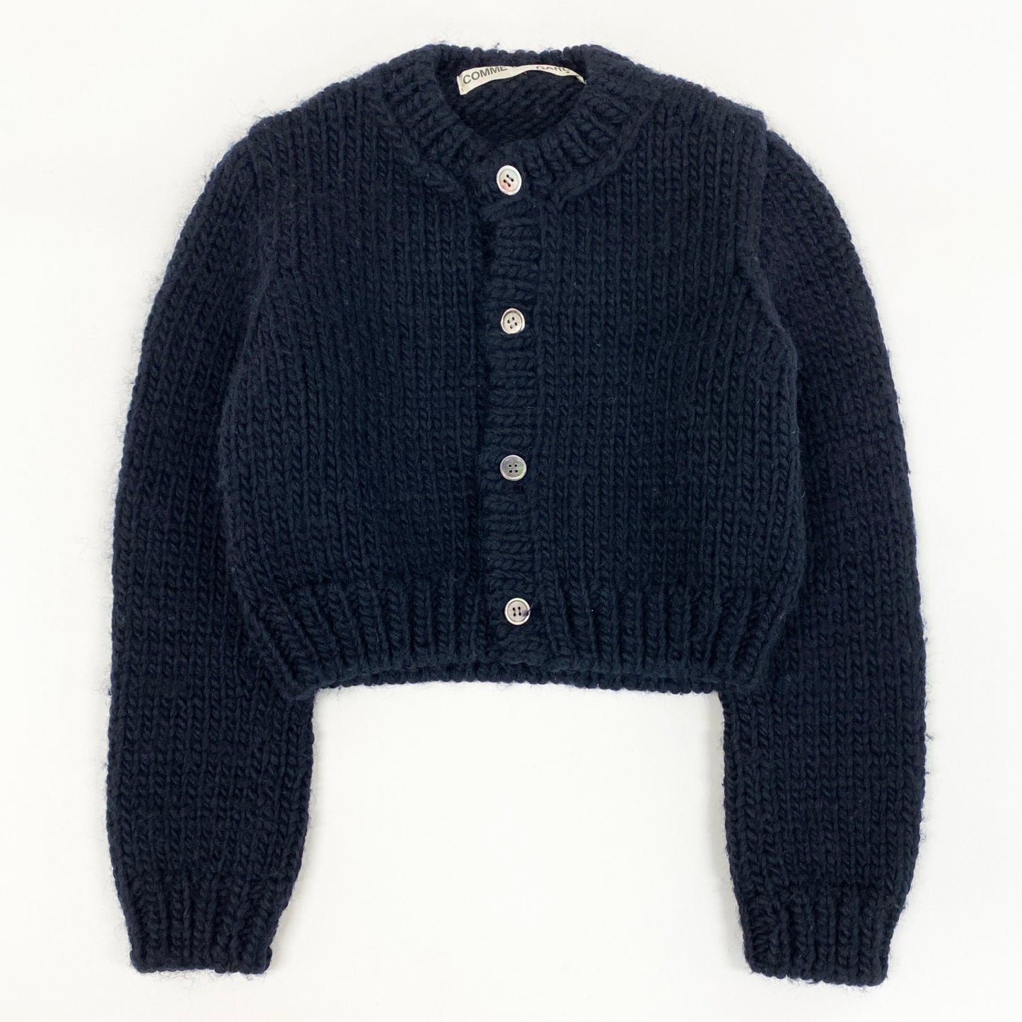 16h9 COMME des GARCONS コムデギャルソン 1996 アーカイブ 短丈 ニットカーディガン 肉厚 ネイビー レディースk02i