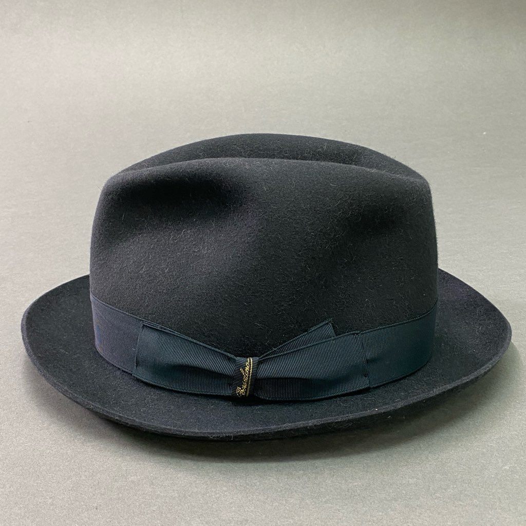 d8-2 Borsalino ボルサリーノ ラヴィットハット フェルト イタリア製 Qualita Superiore クオリタスペリオーレ 114561 57程度 ブラック 兎 100%