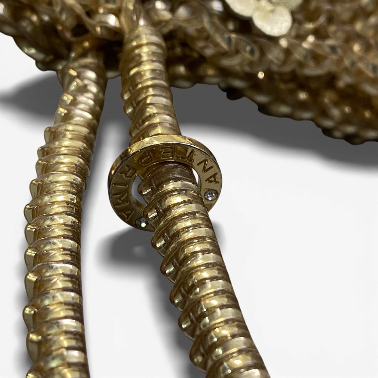 Db23 ANTEPRIMA アンテプリマ フラワー ワイヤーバッグ ハンドバッグ 花柄 レディース 女性鞄 ゴールドu02t