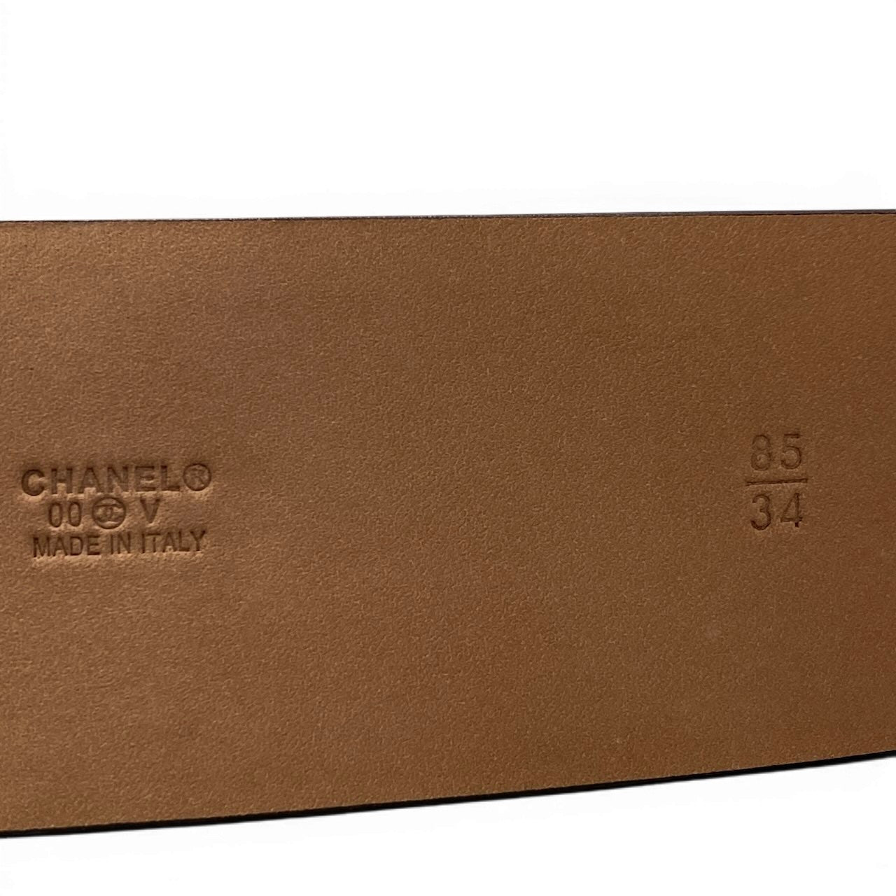 f10 CHANEL シャネル 00V ココマーク デカバックル レザーベルト 34/85 ブラック ゴールド レディース 女性用ta1ta1