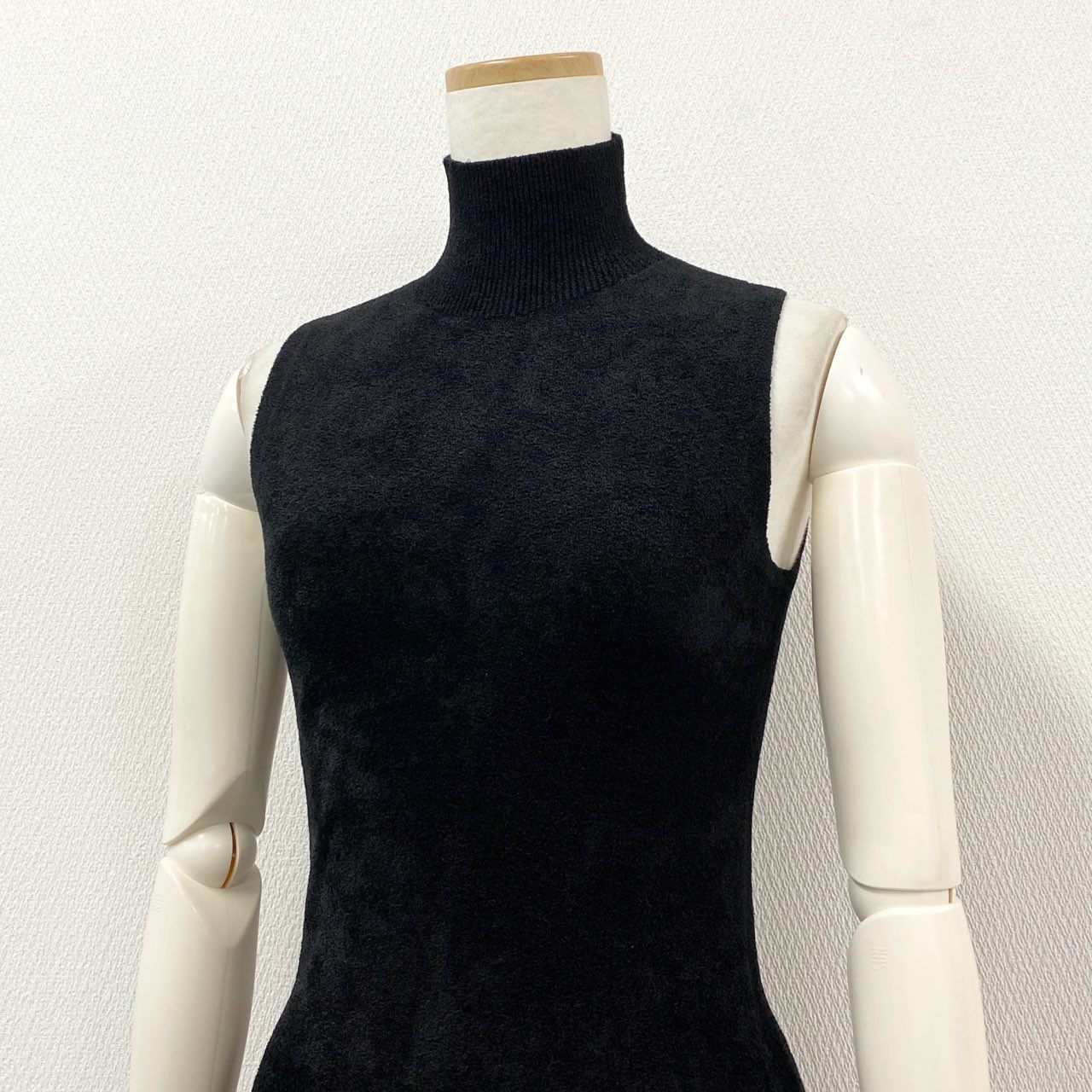 42h22《極美品》Theory セオリー TNECK DRESS Tネックドレス マイクロベルベット ワンピース P ブラック レディース 女性用k02i