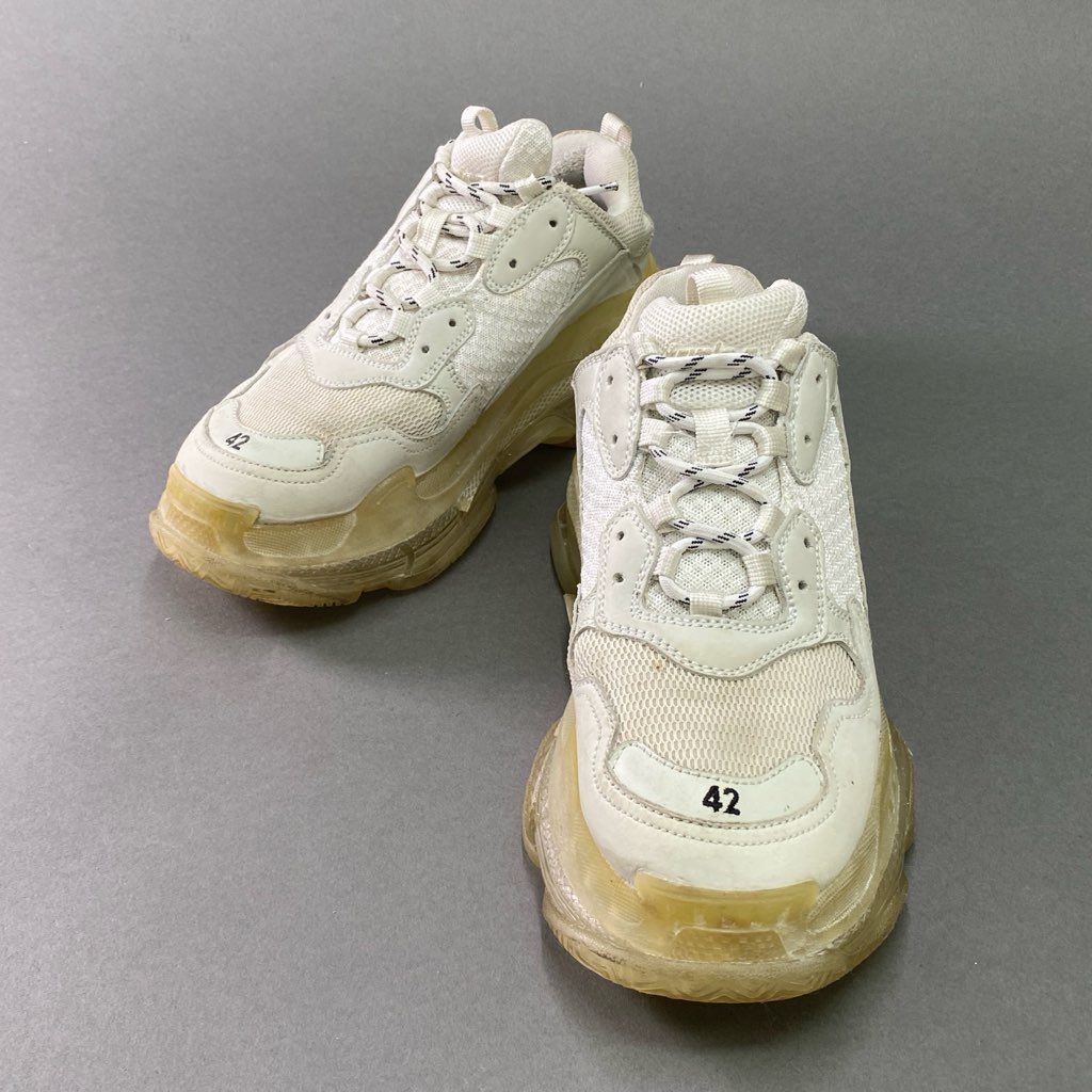 7e10 BALENCIAGA バレンシアガ TRIPLE S トリプルエス 厚底スニーカー 27.5cm ホワイト シューズ