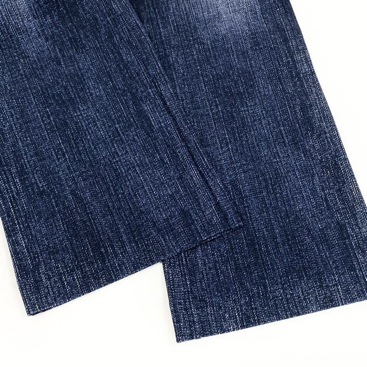 30g23 【美品】 LEONARD レオナール デニム柄 花柄プリント オールストレッチ イージーパンツ レディース 女性用 0563801 40 ネイビー