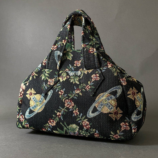 Ag17 《美品》 定価¥121,000 Vivienne Westwood ヴィヴィアンウエストウッド 2023AW ARCHIVE YASMINE MEDIUM HANDBAG アーカイブ トレリス タペストリー ハンドバッグ