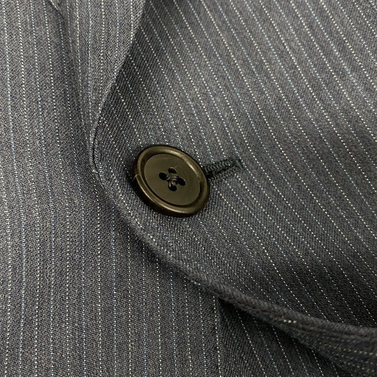 32d11 《美品》 Paul Smith ポールスミス シングルスーツ セットアップ イタリア製 エルメネジルドゼニア社生地 サイズXL ブルー ストライプ メンズ 日本製