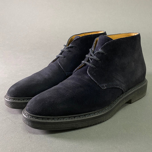 1a22 DOUCAL'S デュカルス スエードレザー チャッカブーツ 39 ブラック Leather ポストマン デザートブーツ イタリア製
