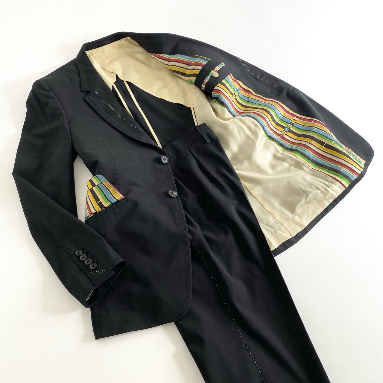 25h9 Paul Smith ポールスミス スーツ セットアップ L ブラック ビジネス フォーマル 紳士服 ブレザー