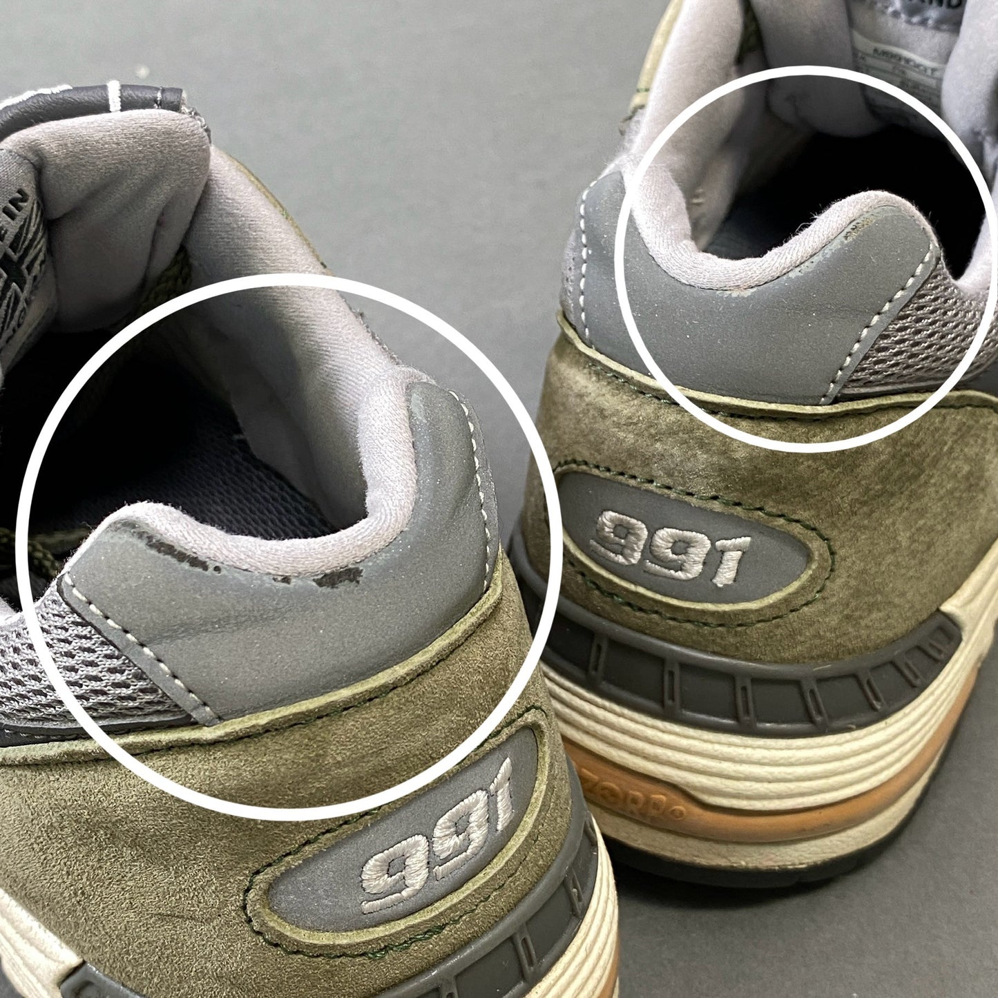 1g31 New Balance ニューバランス EX M991GGT スエードレザー スニーカー US 7 1/2 オリーブ Leather シューズ 英国製 紳士靴k02i