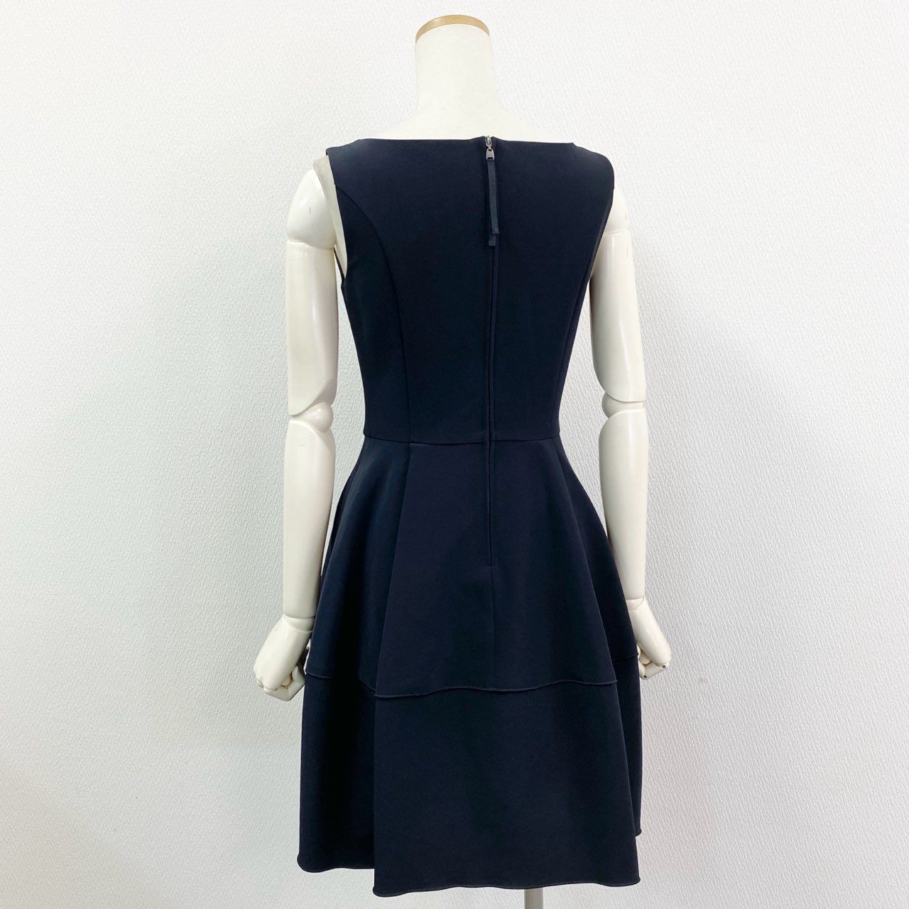 73j9 FOXEY NEW YORK フォクシー ニューヨーク Barron バロン ノースリーブワンピース 35346 38 ミッドナイト ドレス 日本製