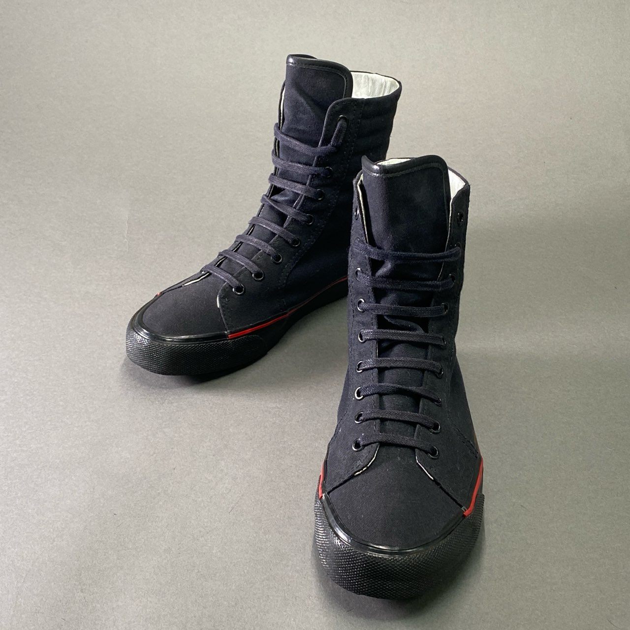 6d16 《美品》 Dior HOMME ディオール オム キャンバス ハイカットスニーカー 41 1/2 ブラック シューズ イタリア製
