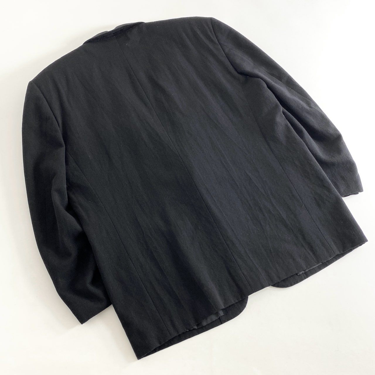 31h30 90s COMME des GARCONS HOMME コムデギャルソンオム 縮絨ウール テーラードジャケット ブレザー ストライプ HJ-05021L L ブラック ウール100% AD1992 メンズ