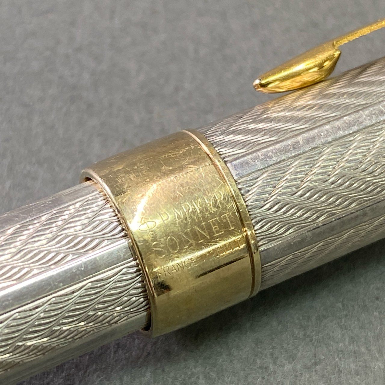 4f11 PARKER パーカー SONNET ソネット 万年筆 925 Silver ペン先18K 750 シルバー 18金 筆記用具 FRANCE