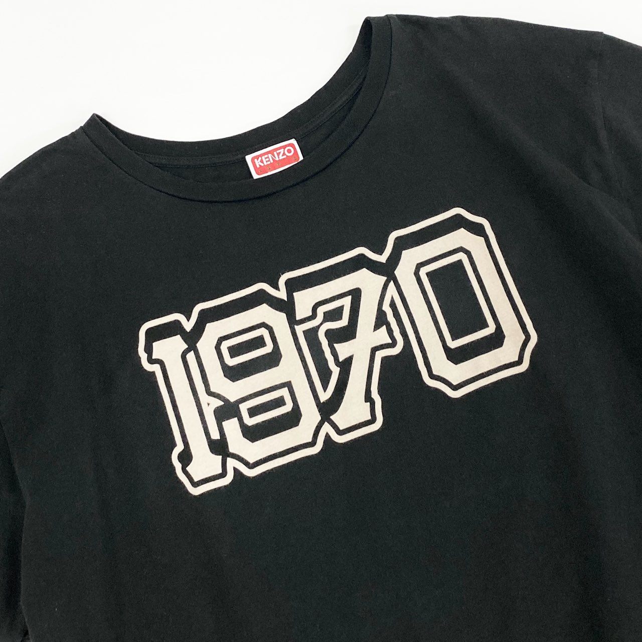 29d11 KENZO ケンゾー 22AW Varsity Boxy T-Shirt バーシティ ボクシー Tシャツ カットソー 半袖 FC65TS4274SC Mサイズ ブラック コットン