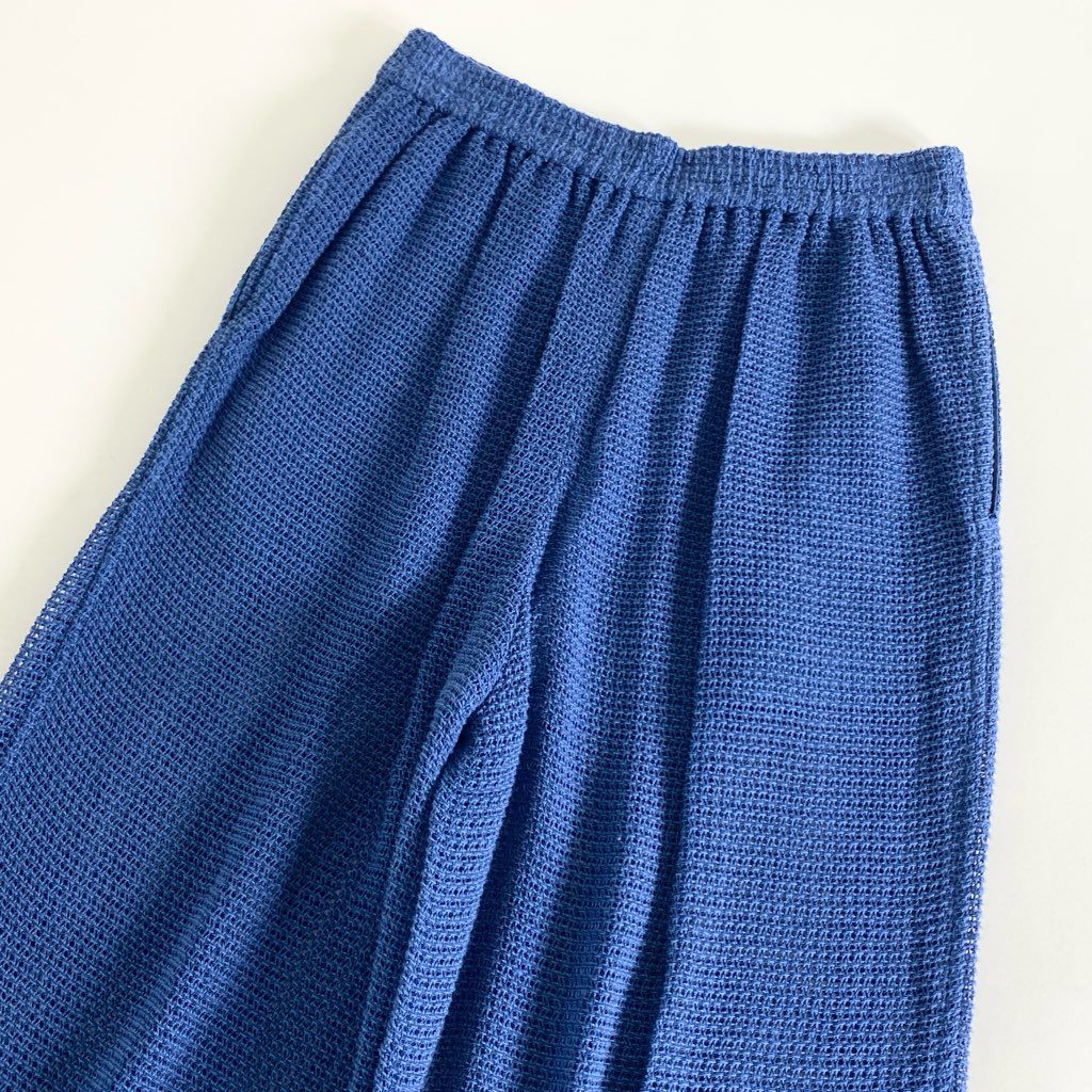 32d5 《未使用》 定価¥41,800 Ron Herman ロンハーマン コットンニット メッシュパンツ XS ブルー ボトムス タグ付き