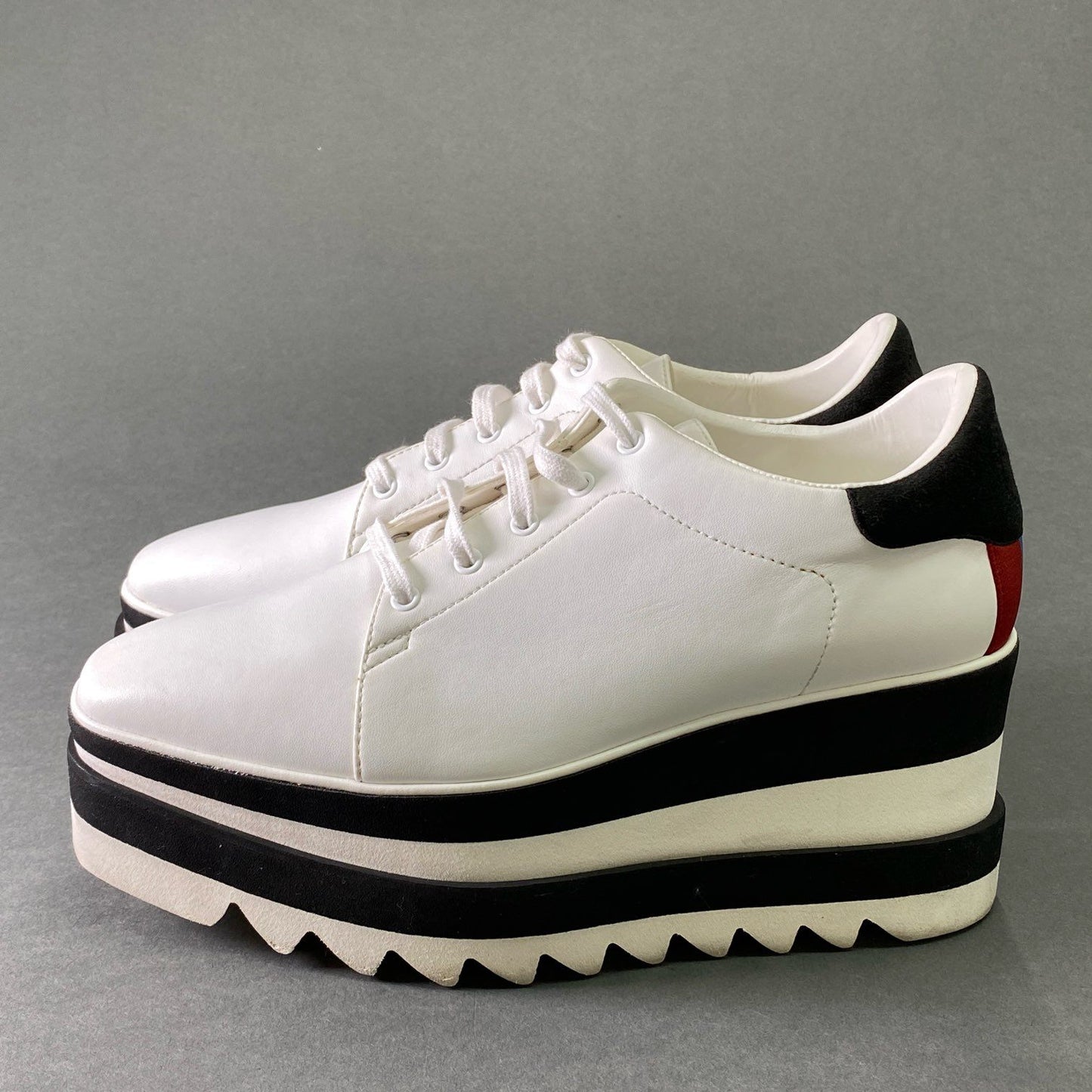 3e7 STELLA McCARTNEY ステラマッカートニー SNEAK ELYSE スニークエリス シャークソール 厚底 スニーカー 35 1/2 ホワイト レザー