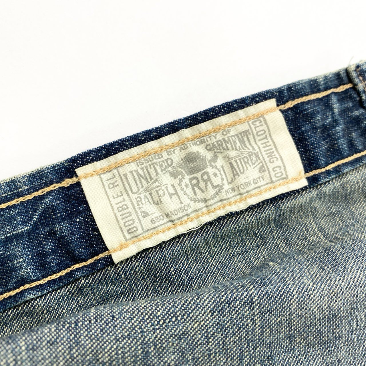 55h28 《美品》RALPH LAUREN RRL ラルフローレン ダブルアールエル 長袖シャツ デニムシャツ ウエスタンシャツ ロングスリーブ Sサイズ インディゴ メンズ 男性用k02i