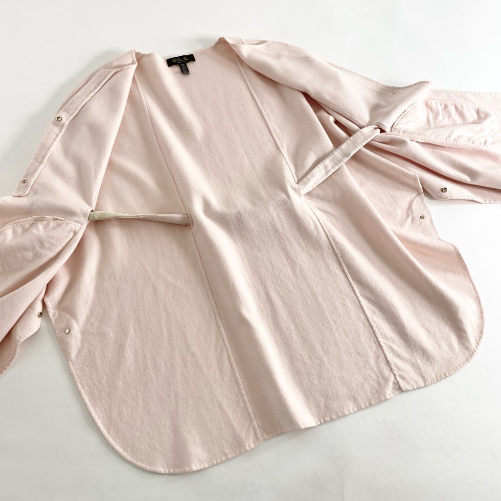 63g2 イタリア製 Loro Piana ロロピアーナ カシミヤポンチョ ケープ フリーサイズ ピンク カシミヤ100% レディース 婦人