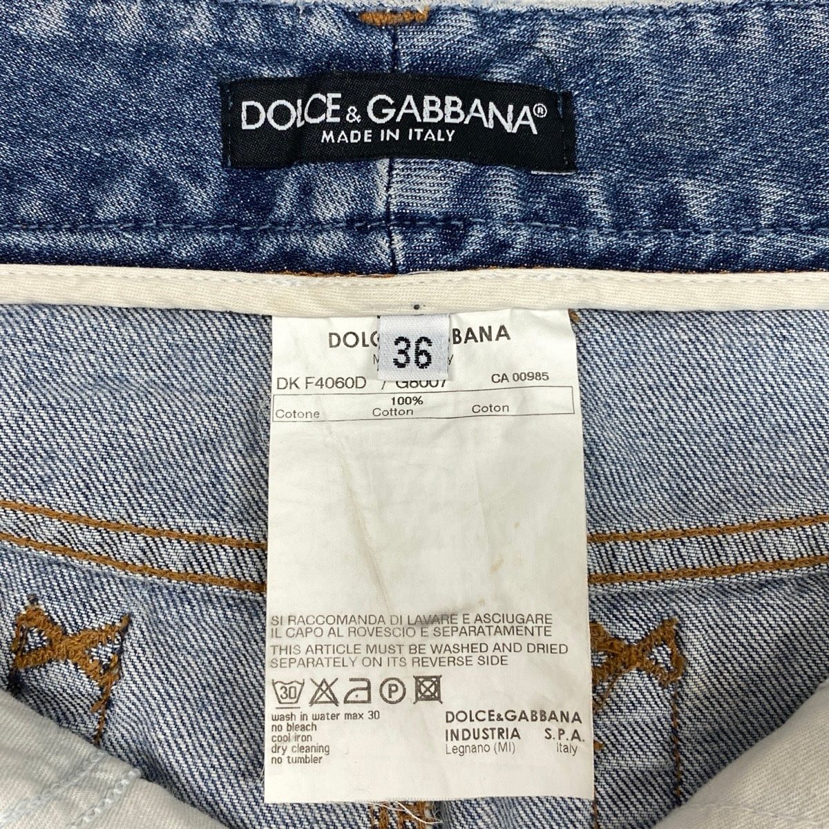 Eh28 【美品】DOLCE&GABBANA デニムスカート ミニスカート イタリア製 36サイズ インディゴ コットン100% レディース 女性用k02i