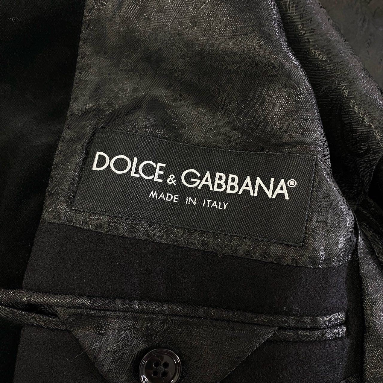 58j18 DOLCE&GABBANA ドルチェアンドガッバーナ イタリア製 ノッチドラペル パイピングポケット タキシードジャケット テーラードジャケット G2CG1T 44 ブラック