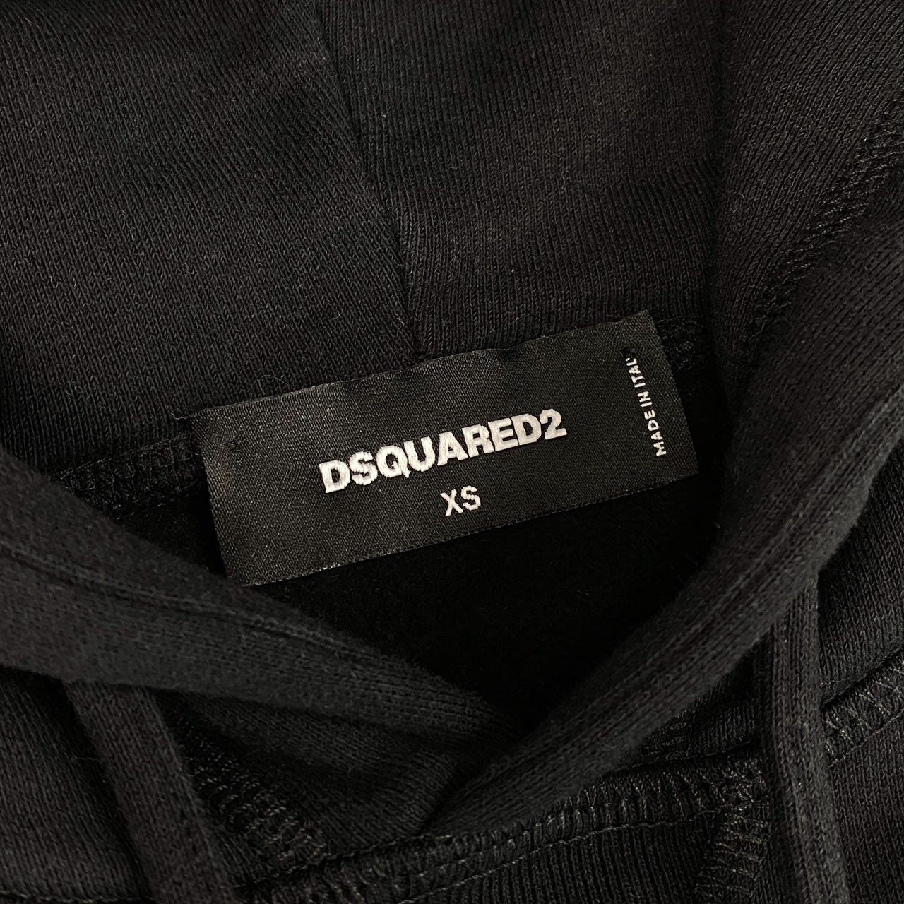 84e30 DSQUARED2 ディースクエアード 22AW Icon Splatter Hoodie アイコンロゴ プリント パーカー フーディ プルオーバー S80GU0067 XSサイズ ブラック コットン
