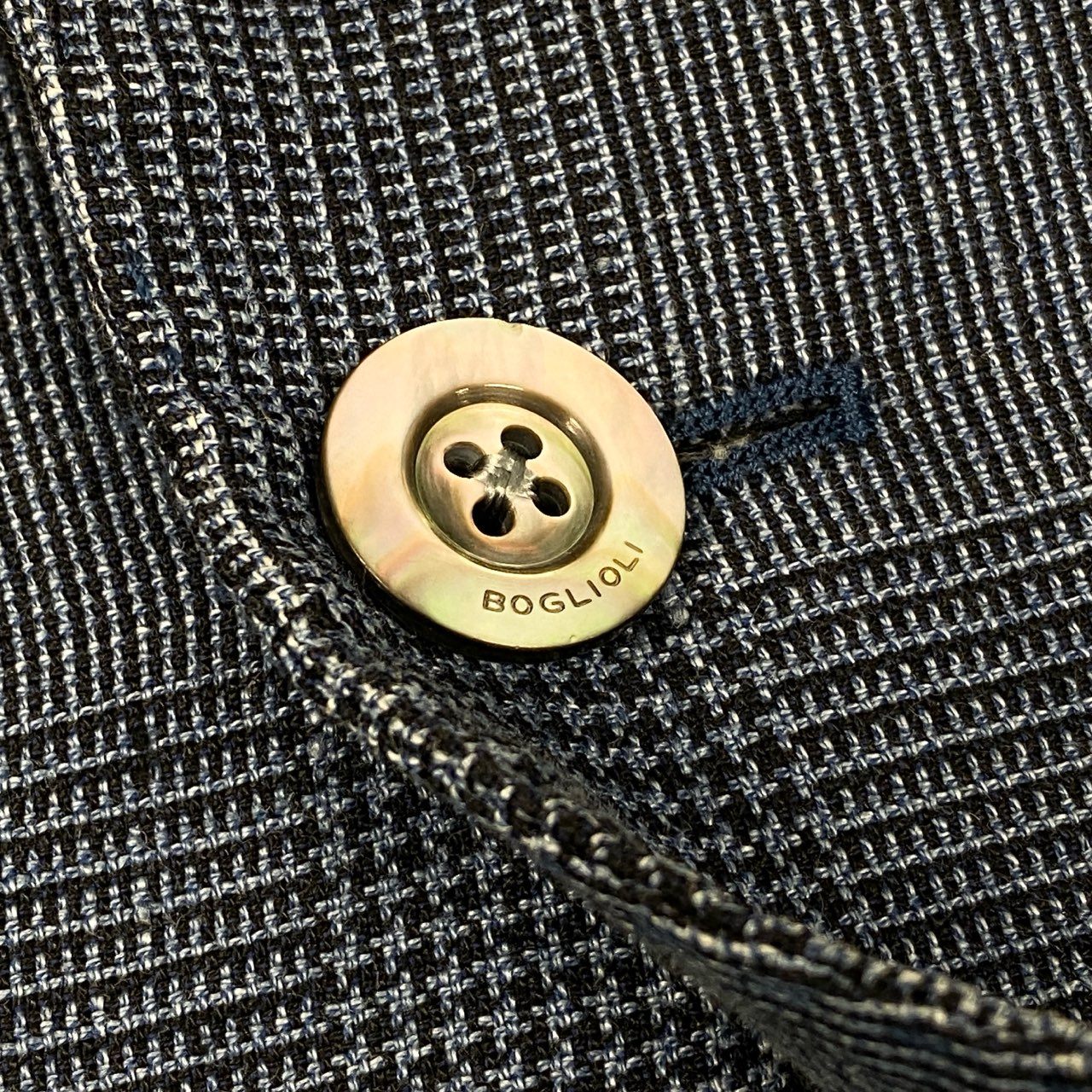 13f12 BOGLIOLI ボリオリ HAMPTON ハンプトン テーラードジャケット スーツ チェック柄 ウールジャケット リネン混 グレンチェック メンズ 紳士服 42 ネイビー