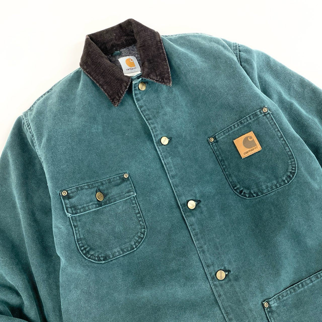 33g23 Carhartt カーハート Michigan Chore Coat ミシガンチョアコート カバーオール ジャケット USA製 ブランケット C02HTG グリーン メンズ