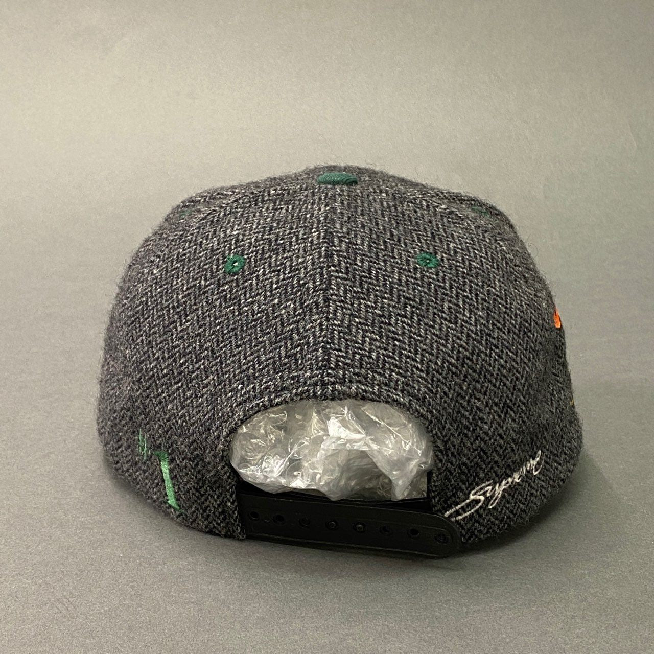 l20 1 Supreme シュプリーム 初期 World Famous 5Panel Cap パネルキャップ グリーン Vintage ビンテージ ヘリンボーン NY スナップバック