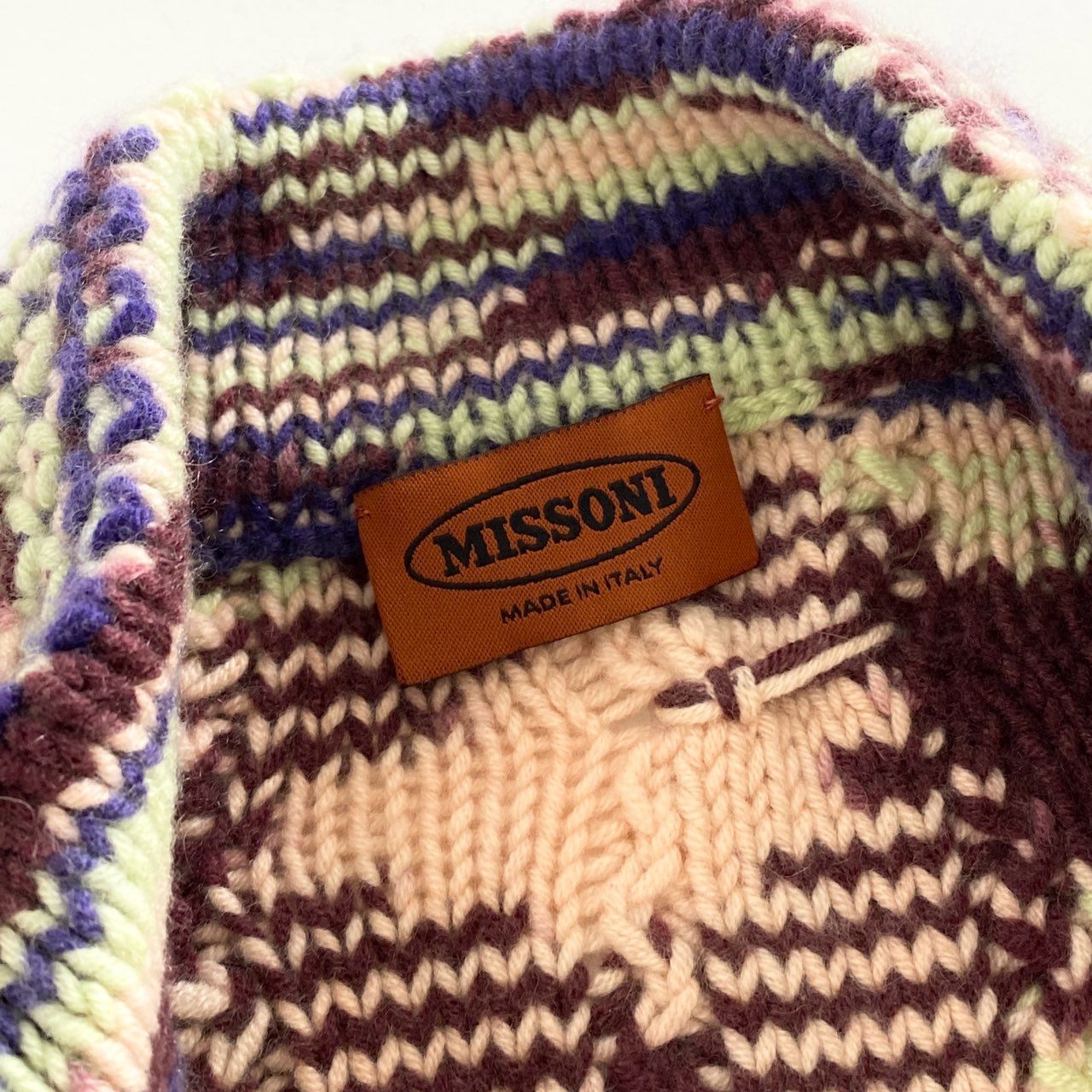 37d22 【美品】 伊製 MISSONI ミッソーニ 46 マルチカラー カシミヤ100%ニット ニットベスト カシミヤニット レディース 婦人服