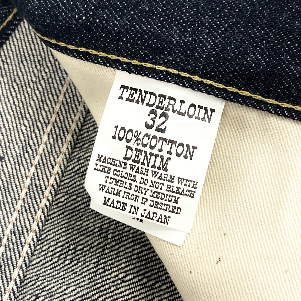 65e2 【極美品】 TENDERLOIN テンダーロイン T-RIDERS デニムパンツ ボトムス ジーンズ 日本製 W32 インディゴブルー コットン