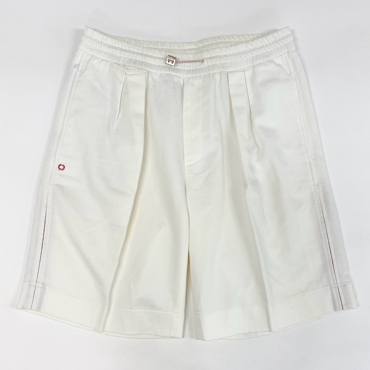52d10 《新品タグ付き》 Code costume コードコスチューム ストラスブルゴ取扱 イージーショートパンツ ハーフパンツ リラックスパンツ サイズ46 ホワイト メンズ イタリア製
