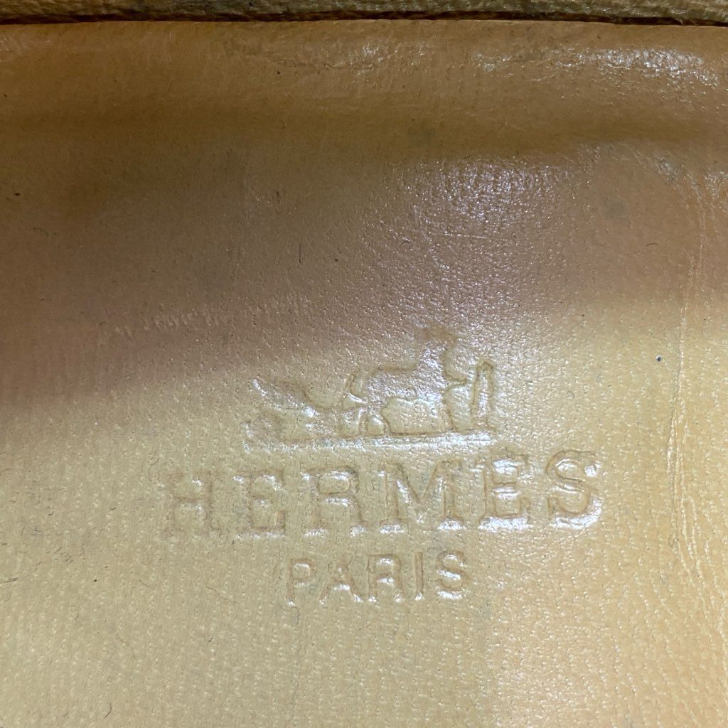 4e10 HERMES エルメス シェーヌダンクル ビジネスシューズ 42 ブラック レザー 革靴 フォーマル イタリア製 箱 保存袋付き