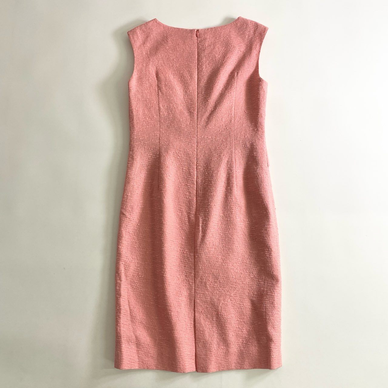 19c21 《未使用》 定価¥86,900 HANAE MORI ハナエモリ ノースリーブワンピース 38 ピンク ドレス ウエストリボン タグ付き