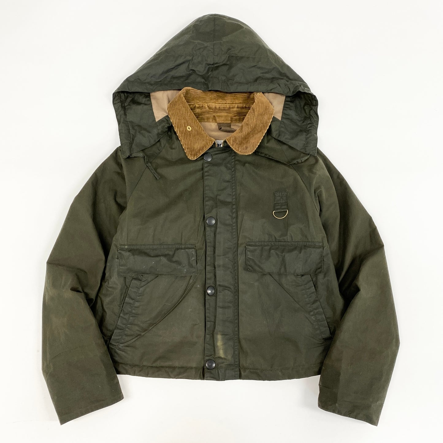 17h20 英国製 Barbour MARGARET HOWELL バブアー マーガレットハウエル オイルドジャケット アウター 取り外し可能フード LWX0847OL51 カーキ コットン レディースk02i
