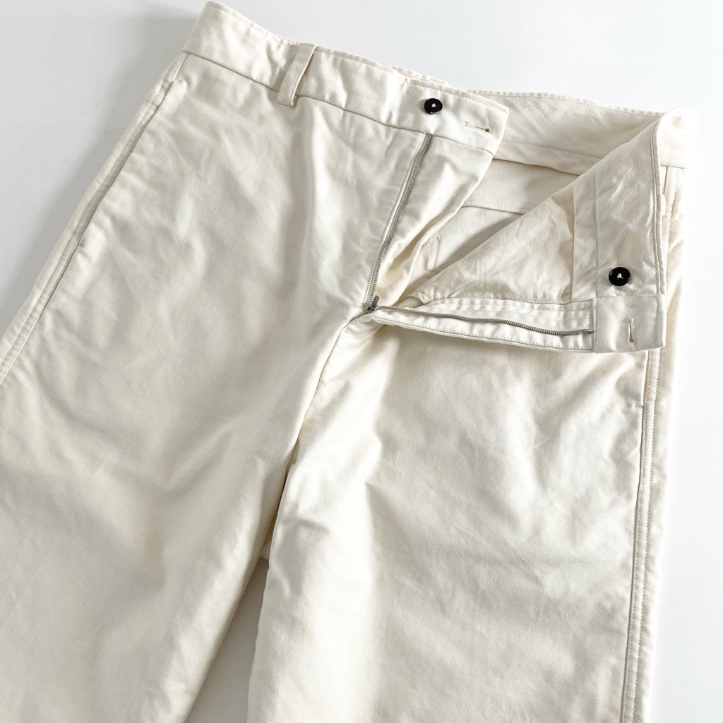 34f8 JIL SANDER+ ジルサンダープラス 20SS ヘビーオンス ワイドテーパードパンツ サイズ48 アイボリー メンズ