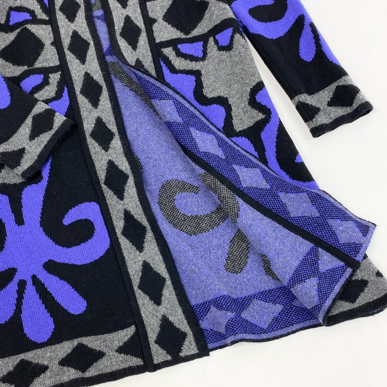 40h24 《極美品》lucien pellat-finet ルシアンぺラフィネ ロングカーディガン カシミヤカーディガン カシミヤ100% スカル Sサイズ ブラック グレー パープル レディース 女性用k02i