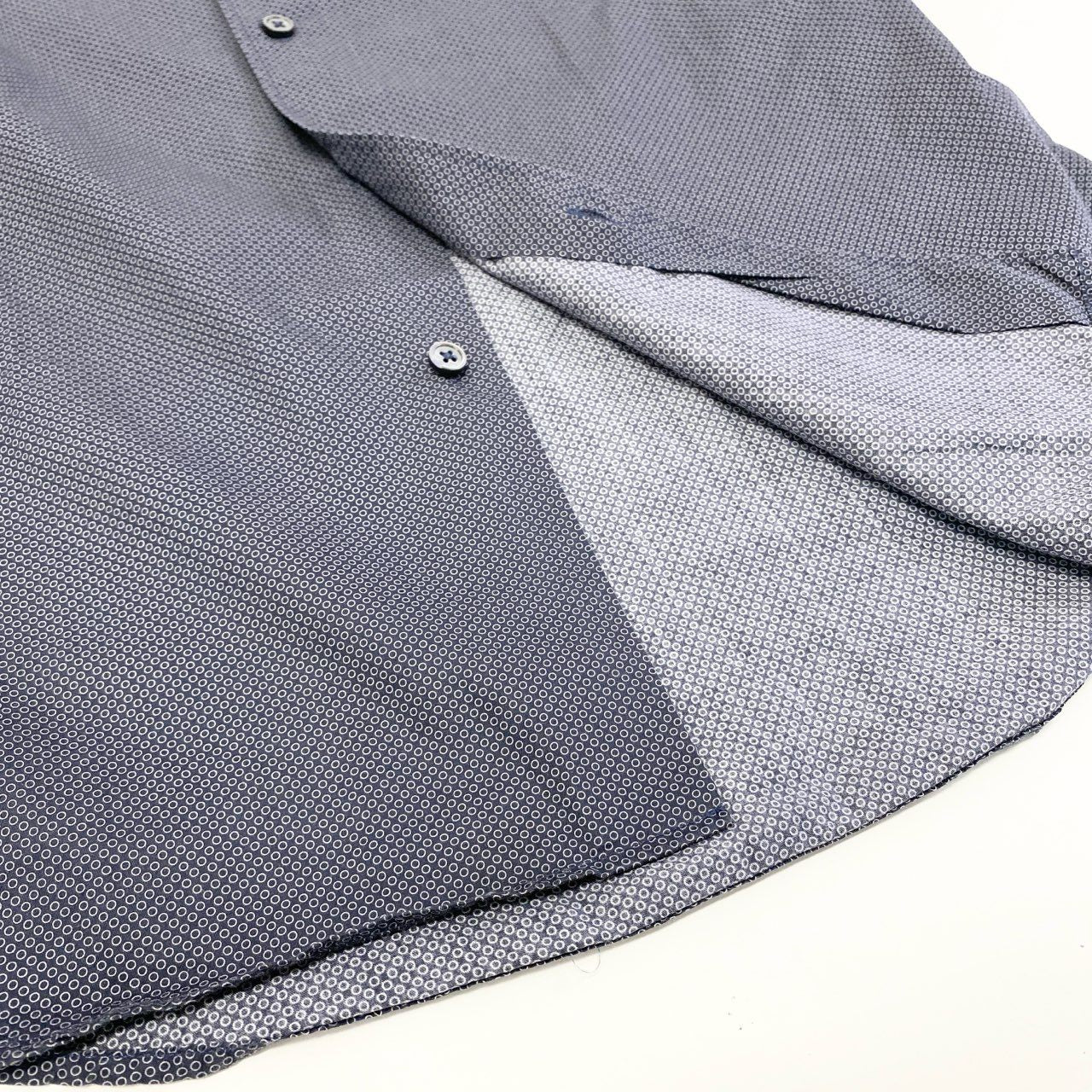11i16 《美品》 Ermenegildo Zegna エルメネジルドゼニア 半袖シャツ ボタンダウンシャツ トップス CAMICIA GOMLEX サイズS ネイビー コットン メンズu02t