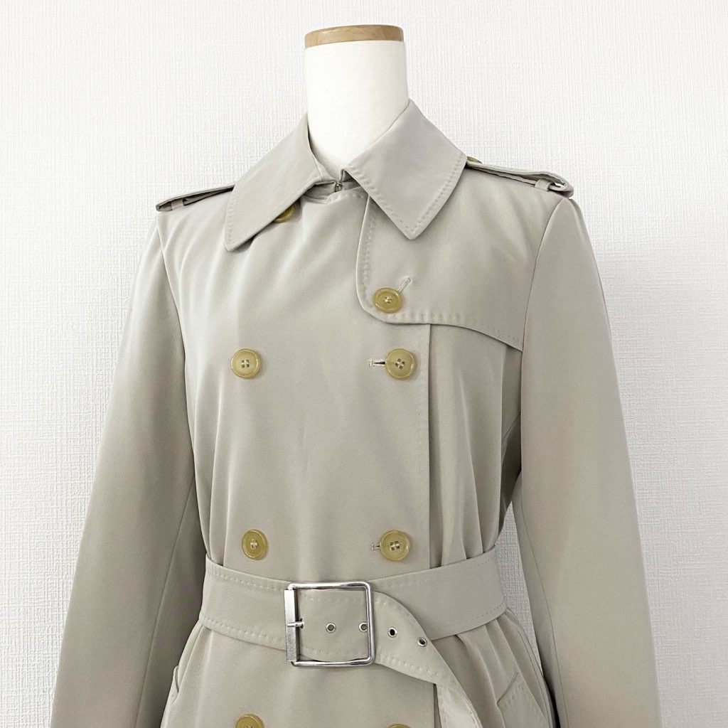 48f20 【美品】 イタリア製 Max Mara マックスマーラ 裏地総柄 トレンチコート 日本サイズ38 ベージュ レディース 女性用 コート アウター