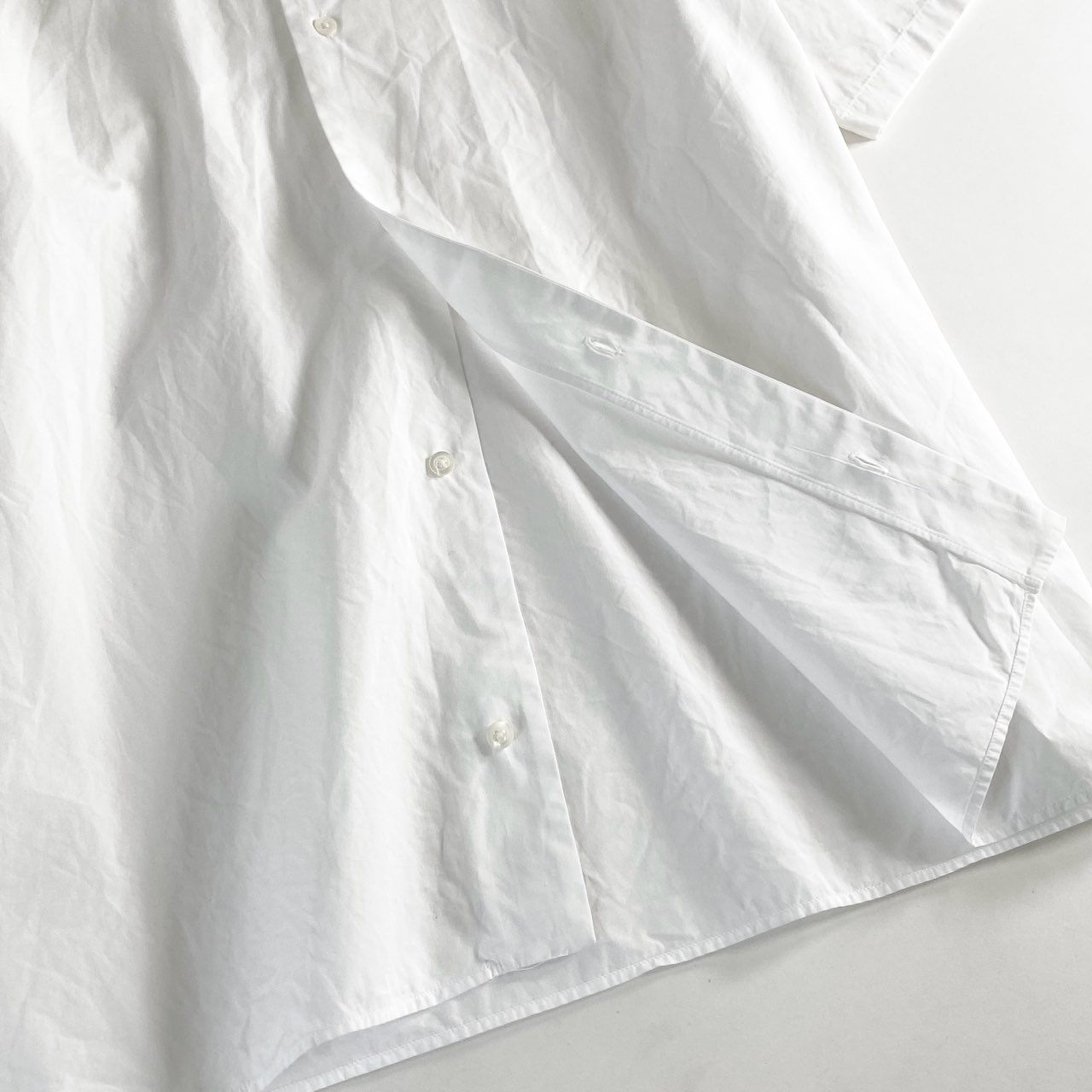 55e27 イタリア製 JIL SANDER ジルサンダー 半袖シャツ オープンカラーシャツ 開襟 サイズ41 ホワイト コットン100% メンズ 紳士服