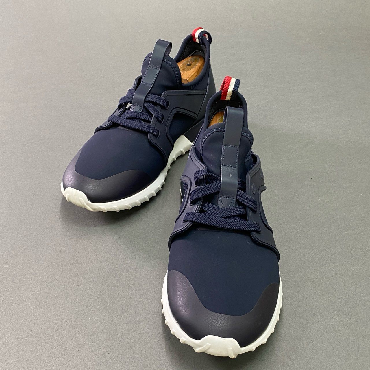 3c19 MONCLER モンクレール EMILIEN 40 エミリアン スニーカー 26cm相当 ネイビー シューズ 箱付き