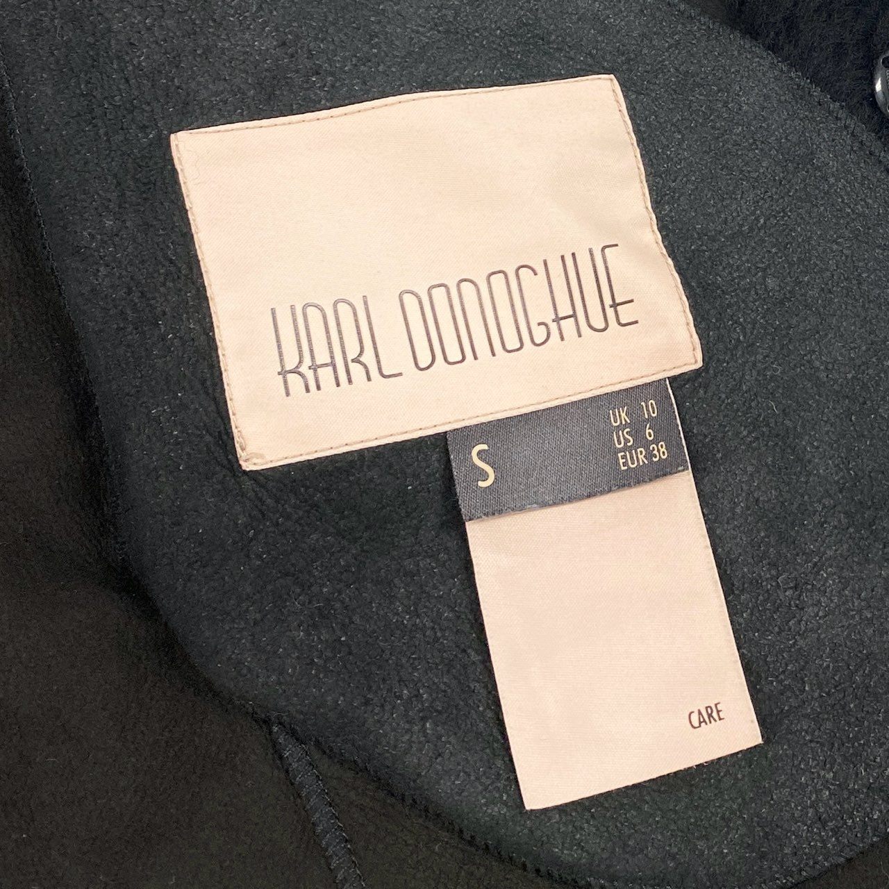 65g18 《美品》 KARL DONOGHUE カールドノヒュー ムートンコート S ブラック ラムレザー シープスキン 英国製