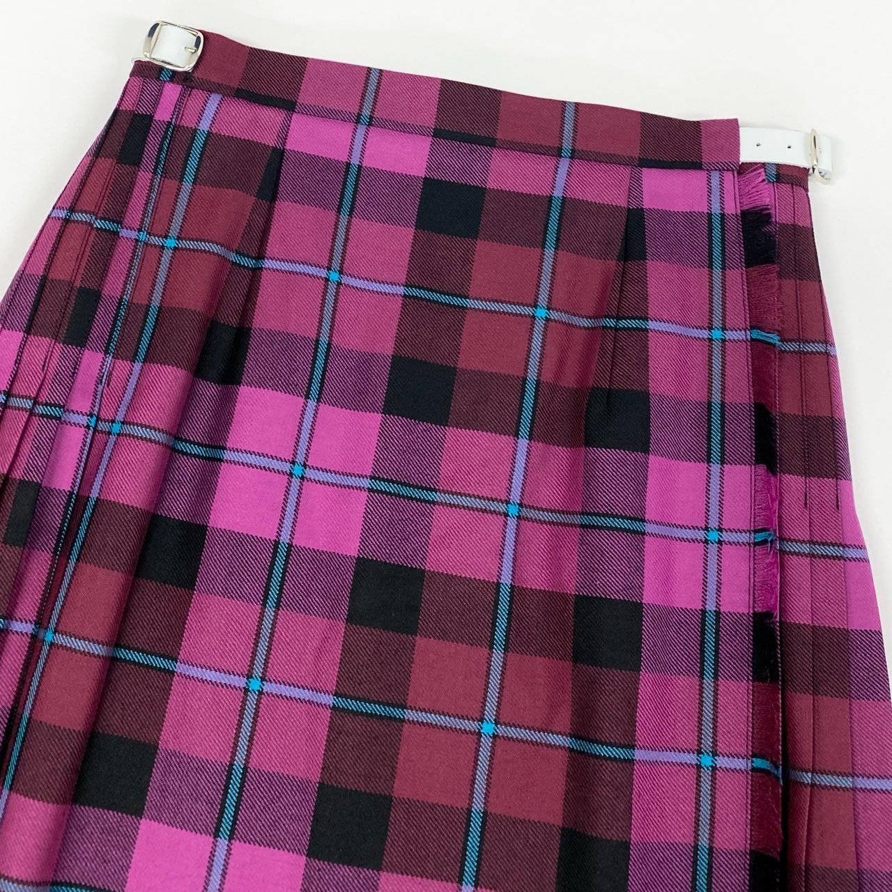 84i10【極美品】 O’NEIL OF DUBLIN オニールオブダブリン ユナイテッドアローズ別注 チェックスカート ベルト プリーツスカート ロングスカート ピンク レディース 女性用 GB10 u02t